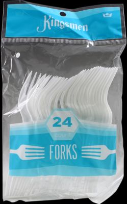 CUTLERY PLSTC FORKS 24CT WHT