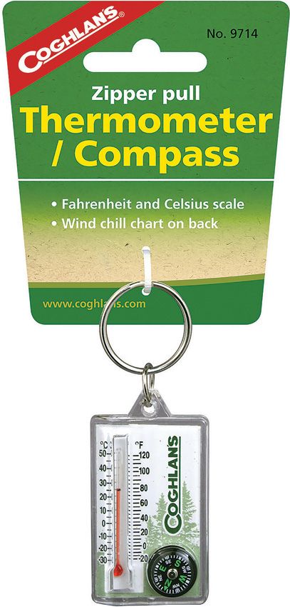 Zipper Pull Thermomter/Compass