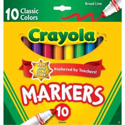 CRAYOLA MRKR CLASSIC 10ct BRD