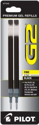 G2 ROLL REFILL BLK 2PK FN