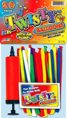 BALLOONS TWISTY W/PUMP 5.5X10