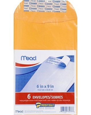 ENVELOPE 6x9 PRESS/SEAL IT 6ct