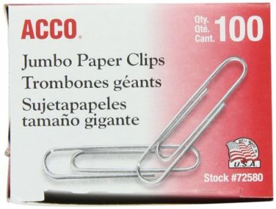 PAPER CLIPS JUMBO 100CT BOXED