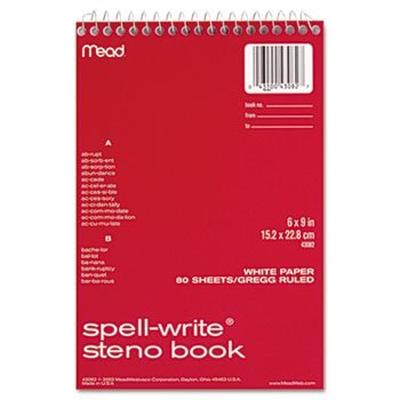 SPIRAL STENO BOOK 80CT 6X9 WH
