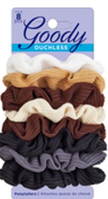 OUCHL RIBBED SCRUCHI 8CT BROWN