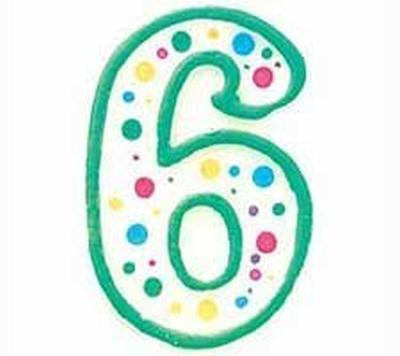 NUMERAL CANDLE 6 GREEN