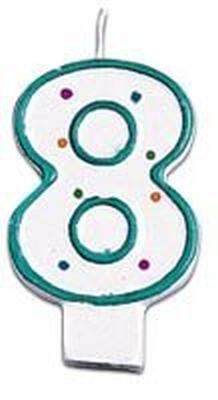 NUMERAL CANDLE 8 GREEN