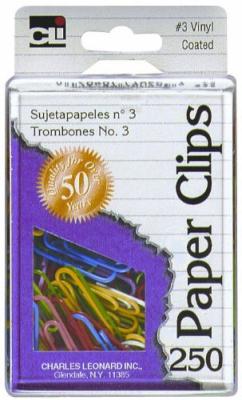 PAPER CLIPS 250CT VINYL ASST