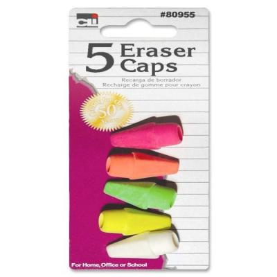 ERASER CAPS 5CT ASST NEON