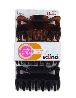SCUNCI JAW CLIP NO SLIP 9CM 3P