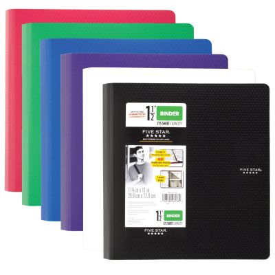 *FIVE STAR 1 1/2IN POLY BINDER