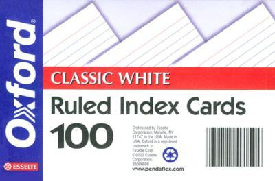 *INDEX CARDS 4X6 RULED 100 CT
