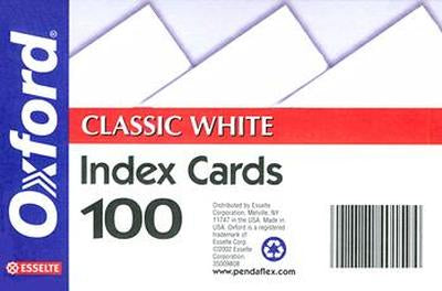 INDEX CARDS 4X6 PLAIN 100 CT