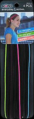 SCUNCI 4PK NO SLIP HEADWRAPS