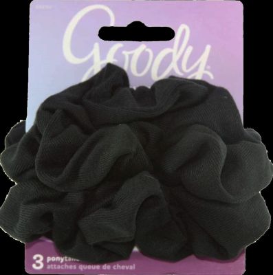 OUCH INLOCK BLK SCRUNCHIE 3CT