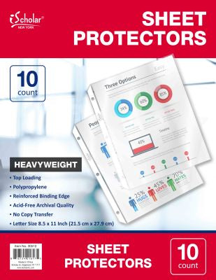 ISCHOLAR POLY SHEET PROTECT 10