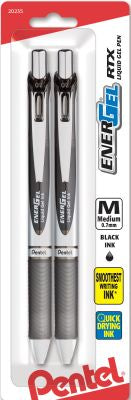 PEN ENERGEL RTX PEN BLK MD 2CT