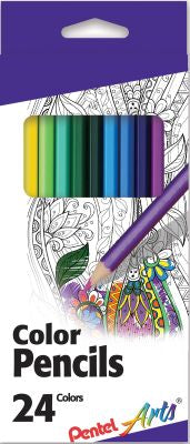 PENTEL ARTS COLOR PENCILS 24CT