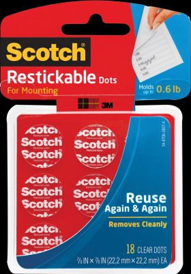 DOTS RESTIKABL CLEAR .875x.875
