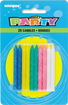 CANDLE BDAY 20CT SPRL GLITTR