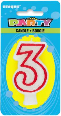CANDLE DLX NUMERL BDAY #3