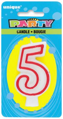 CANDLE DLX NUMERL BDAY #5