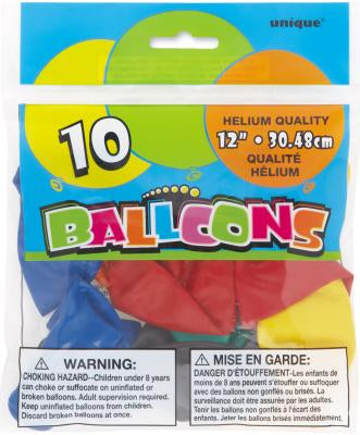 BALLOONS ASST 10 12IN