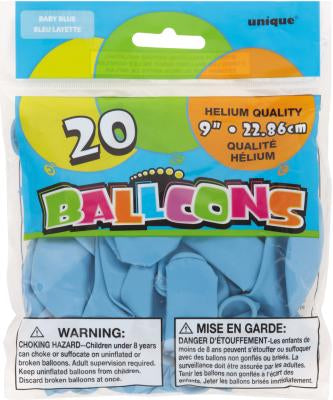 BABY BLUE BALLOONS 20 9IN